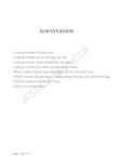 Always Knew Poem