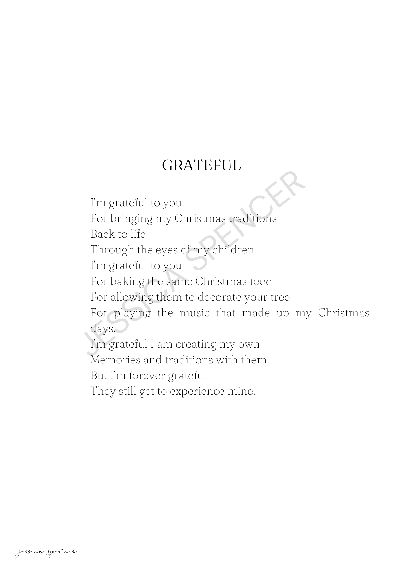 Grateful (Christmas Poem)