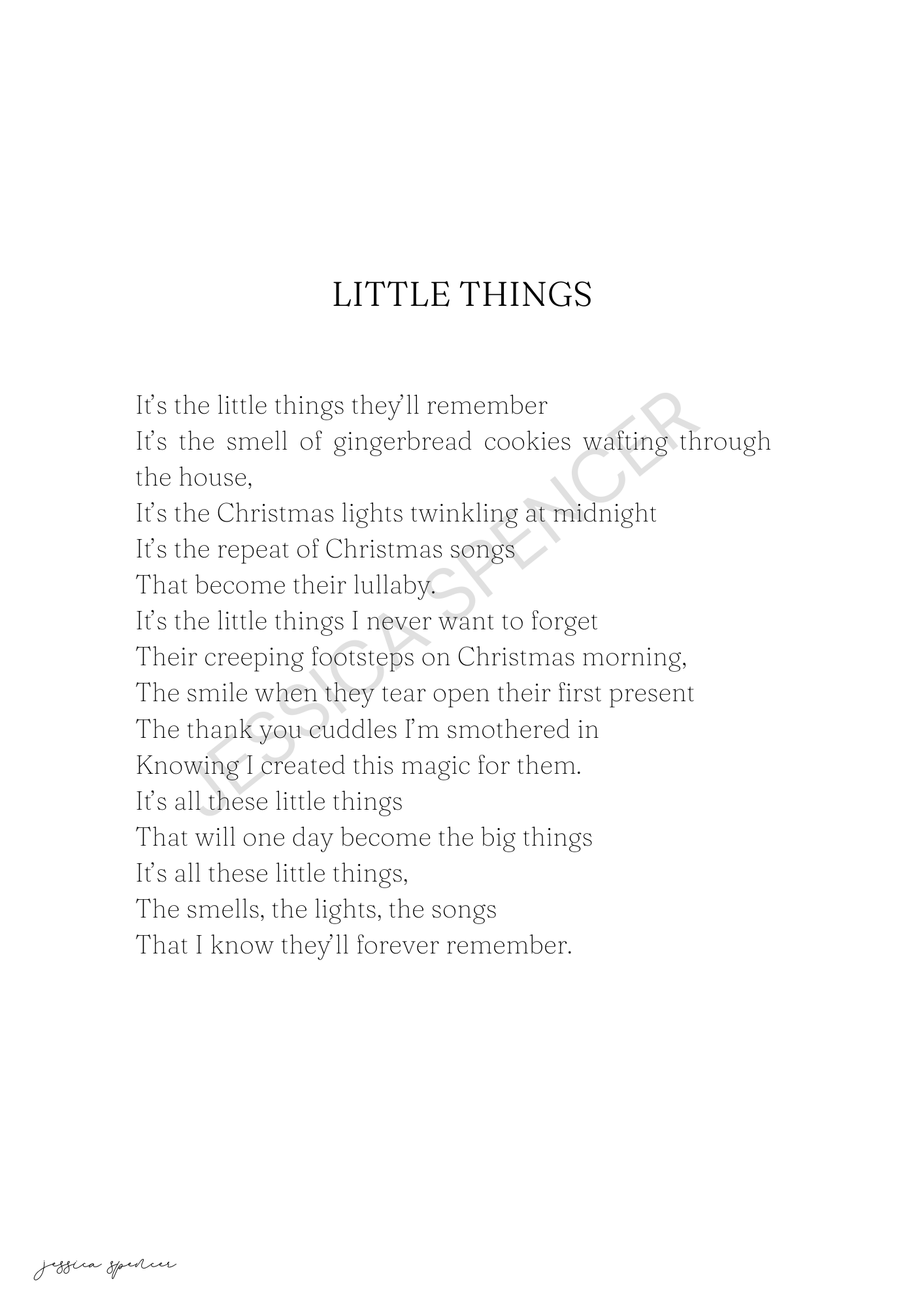 Little Things (Christmas Poem)