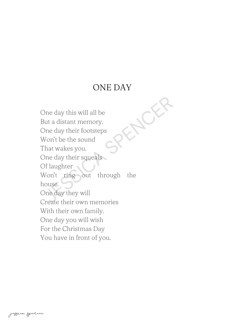 One Day (Christmas Poem)