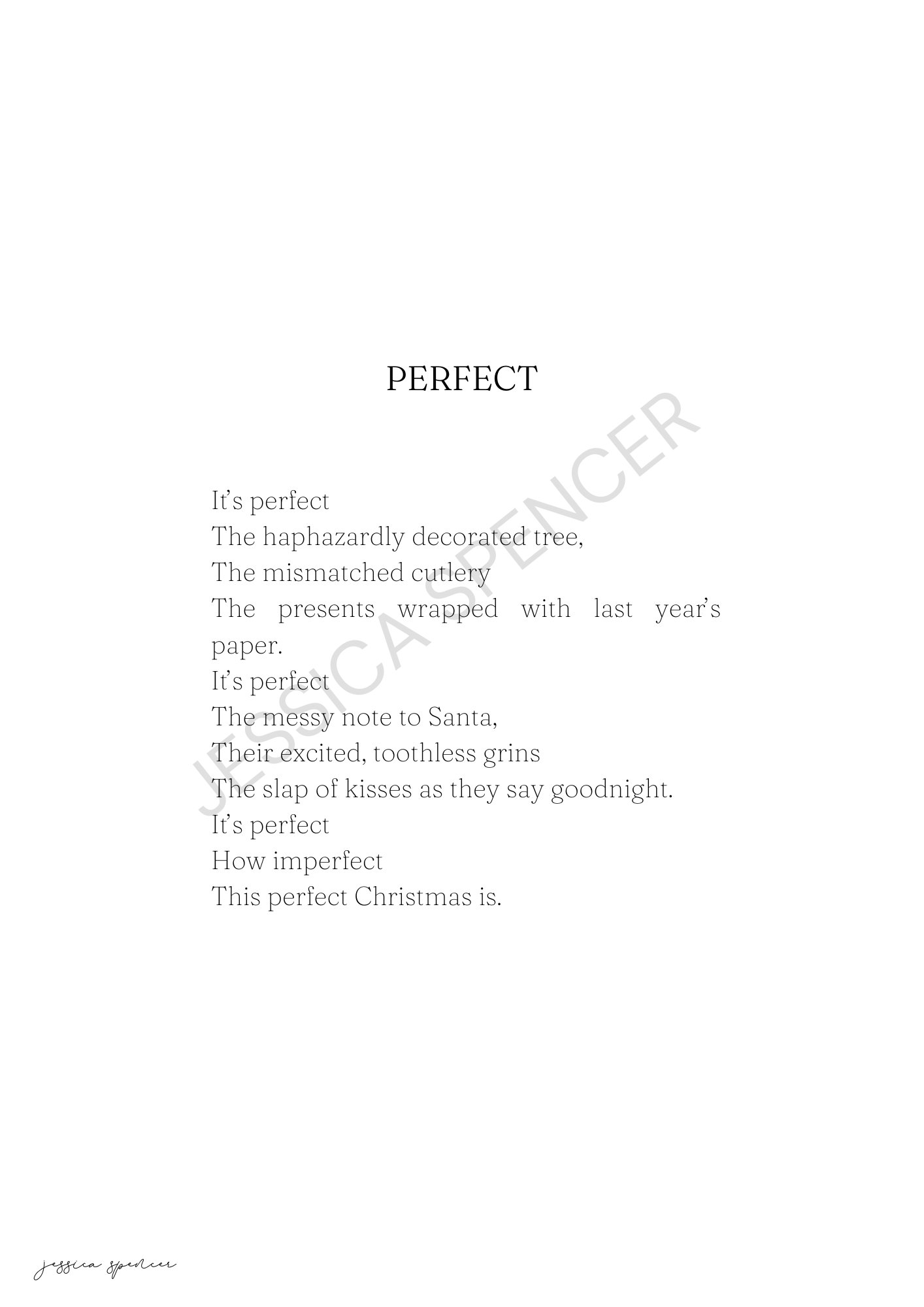 Perfect (Christmas Poem)