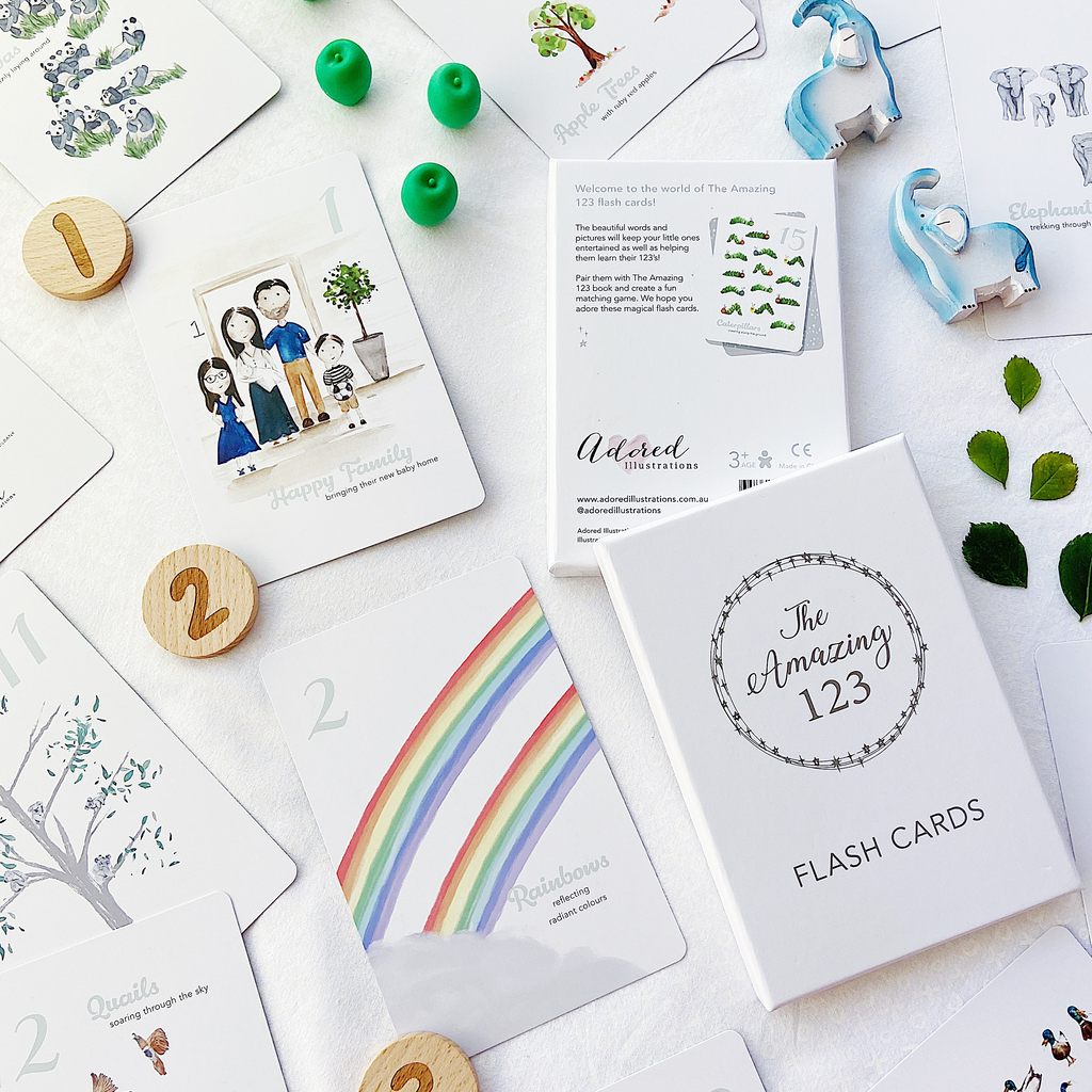 The Amazing 123 Flash Cards Adored Illustrations