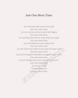 Just One More Time Poem