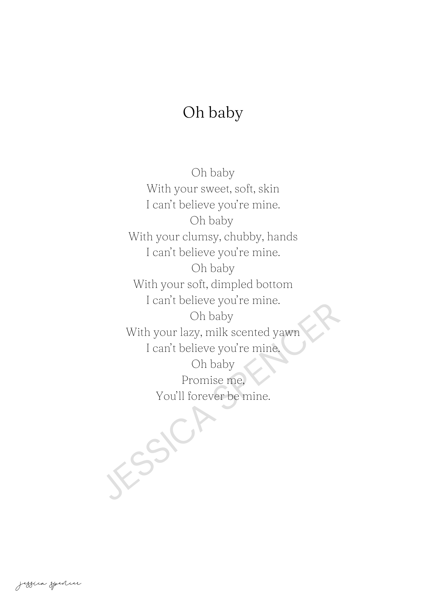 Oh Baby Poem – Adored Illustrations