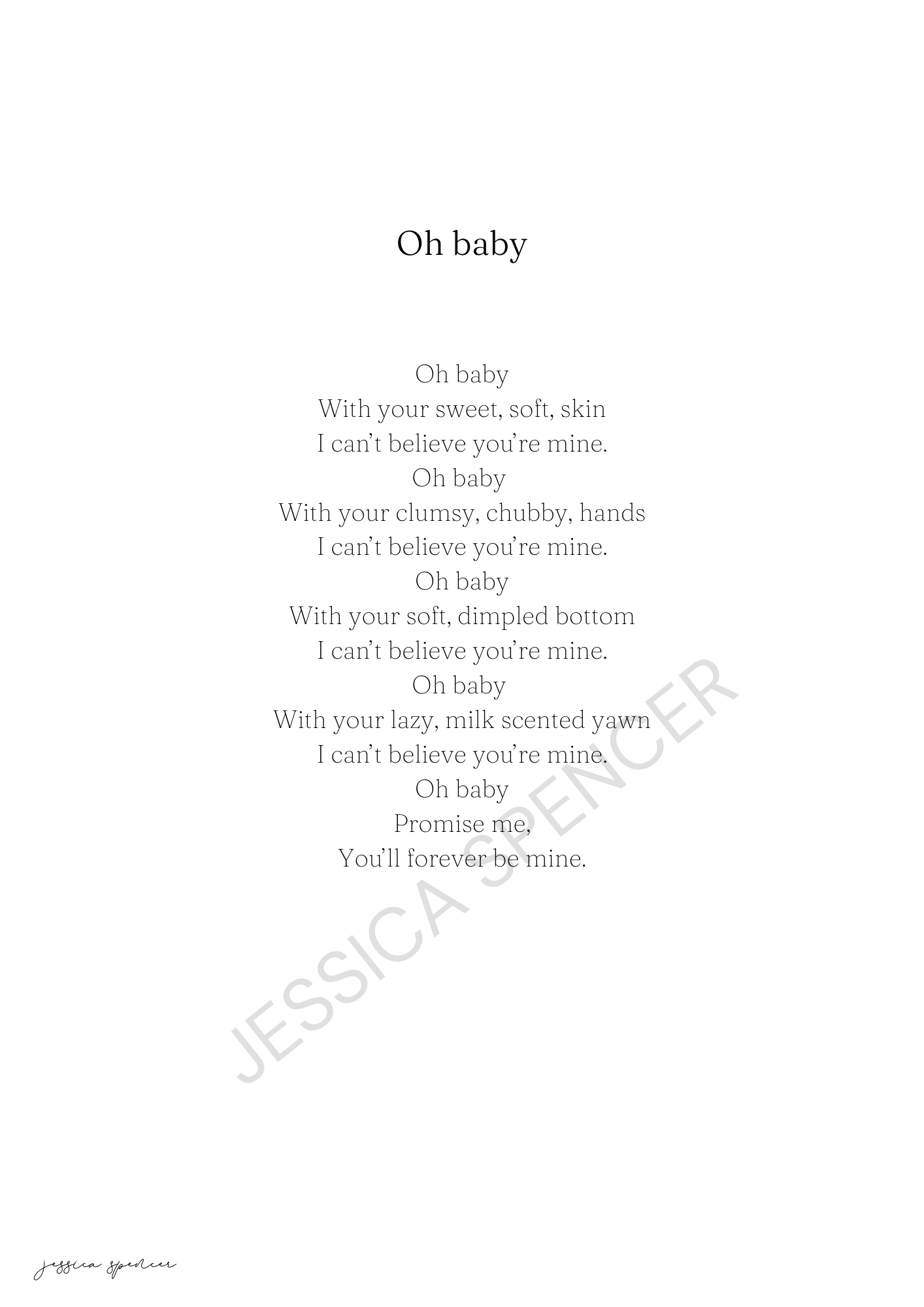 Oh Baby Poem