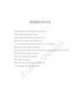 World To Us Poem